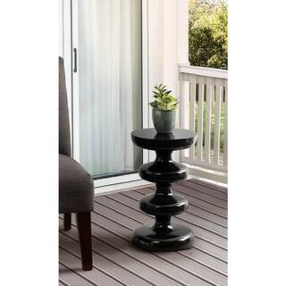 Fondi 12 in. Black Round Metal End Table | The Home Depot