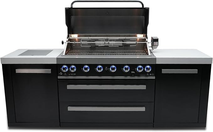 Mont Alpi MAi805-BSS Outdoor Kitchen Island Grill - 6 Burner Black Stainless Steel | 44 Inch | Si... | Amazon (US)