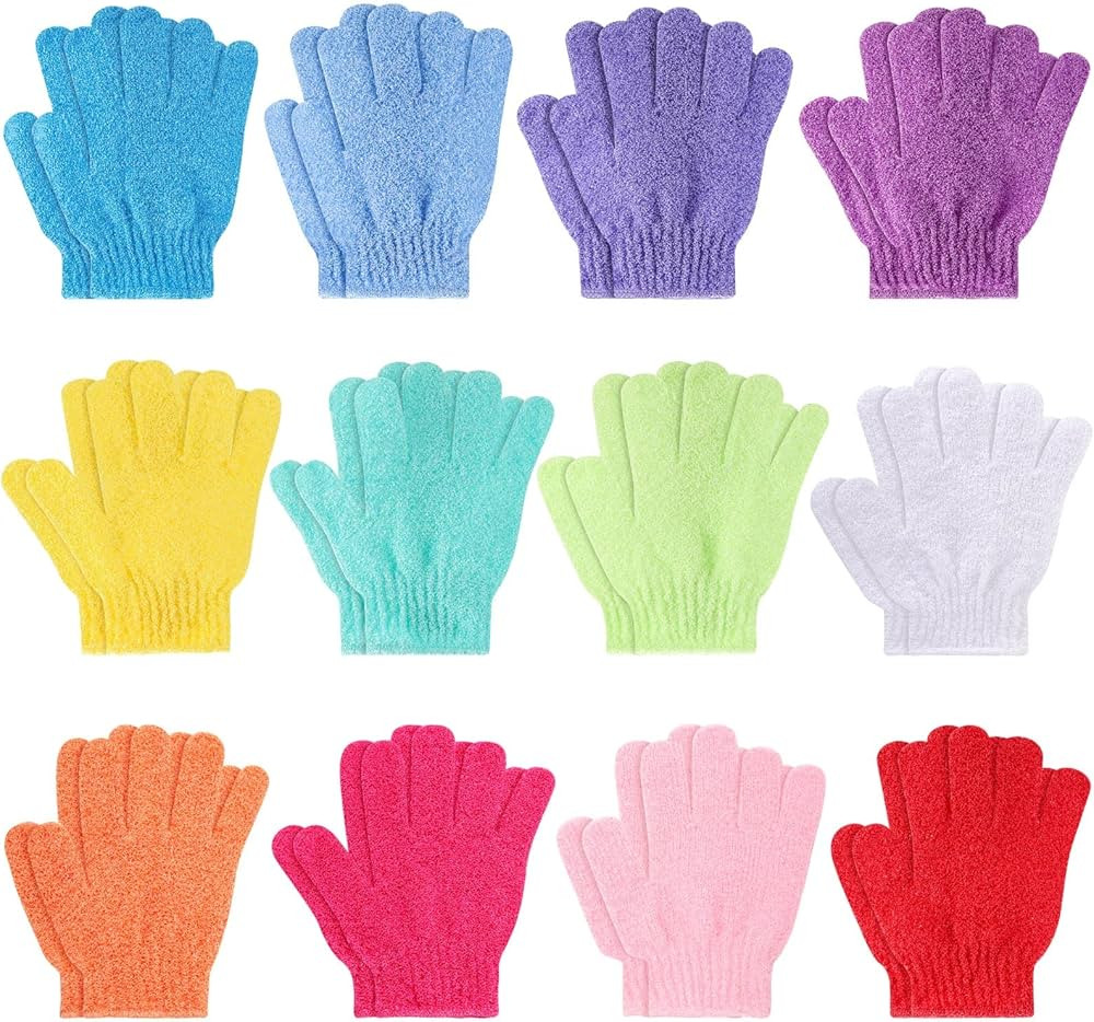 BTYMS 24 Pcs Shower Exfoliating Gloves Hand Exfoliating Glove Body Scrubber Loofah Washing Gloves... | Amazon (US)