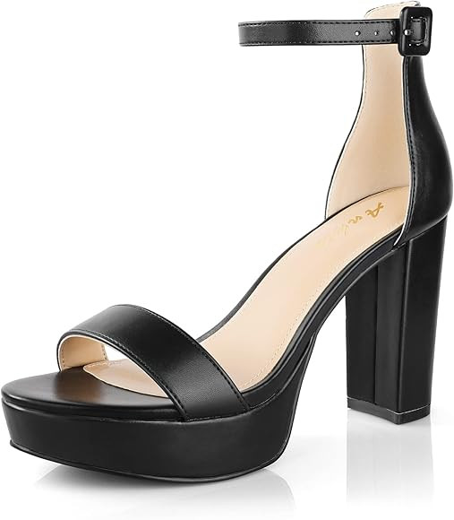 Ankis Platform Heels 4 Inches Chunky heels Sandals for Women Comfy Open Toe Block Heeled Sandals ... | Amazon (US)