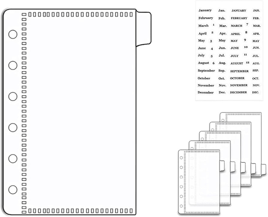 NatSume Basic 6-Pocket A7 Binder Dividers Zipless Cash Stuffing Envelopes Clear Planner Inserts w... | Amazon (US)