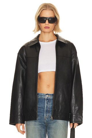 Alek Leather Jacket in Black | Revolve Clothing (Global)