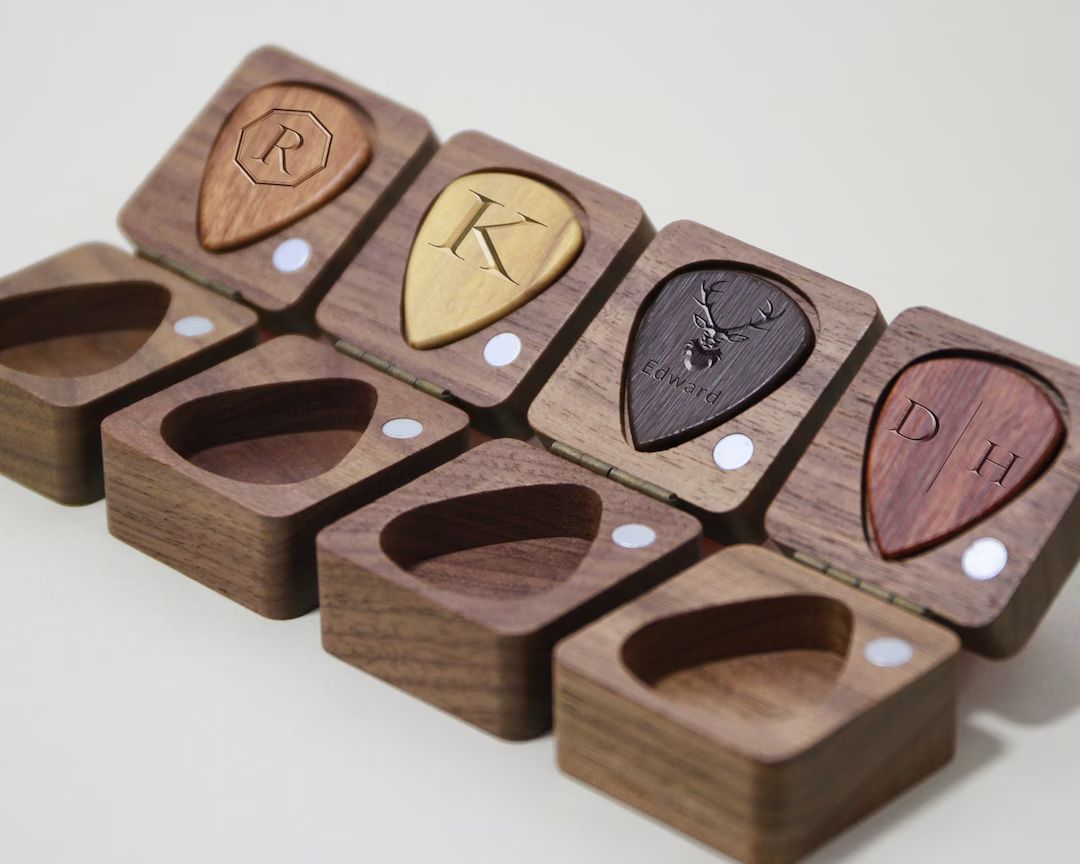 Personalized Wooden Guitar Picks Boxcustom Engraved Guitar - Etsy | Etsy (US)