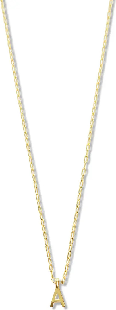Initial Pendant Sterling Silver Paper Clip Chain Necklace | Nordstrom