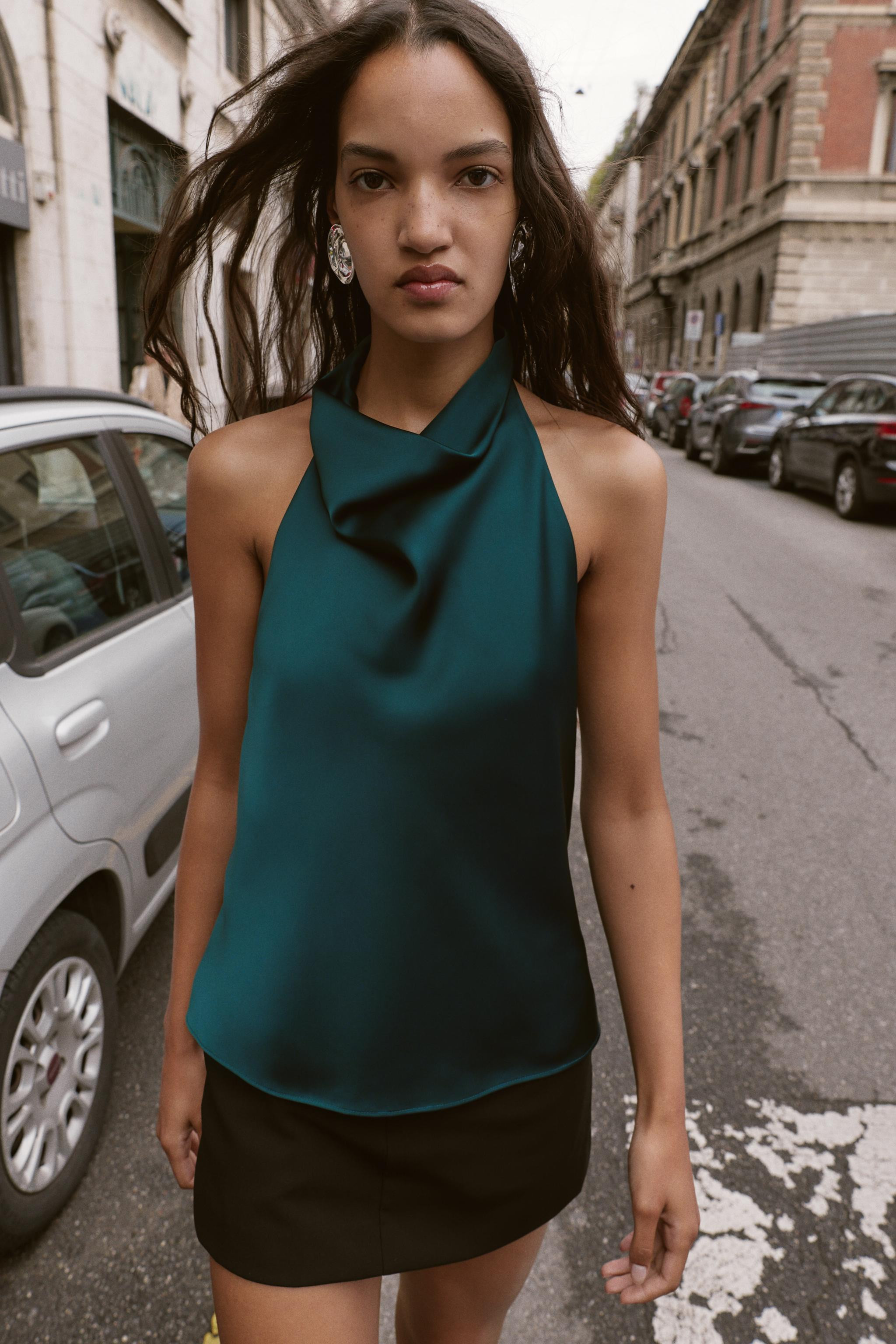 SATIN HALTER TOP | Zara UK