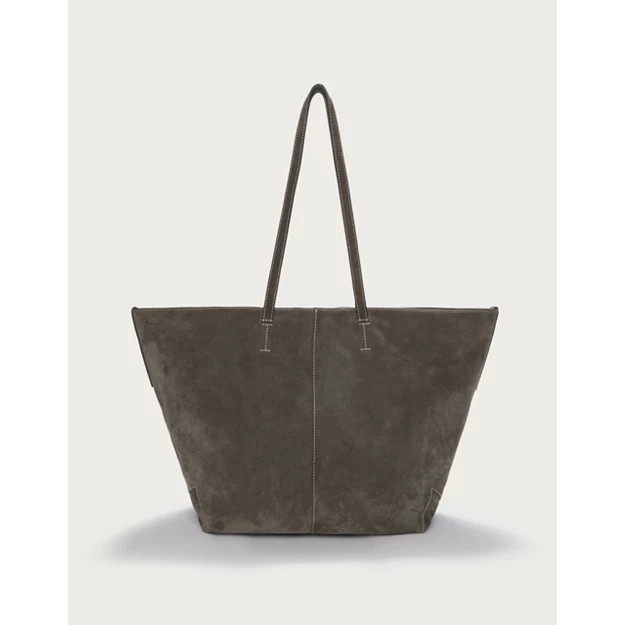 Folded Suede Stitch Detail Tote | The White Company UK & ROW