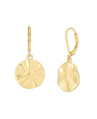 Gold Textured Coin Drop Earrings | Macy's