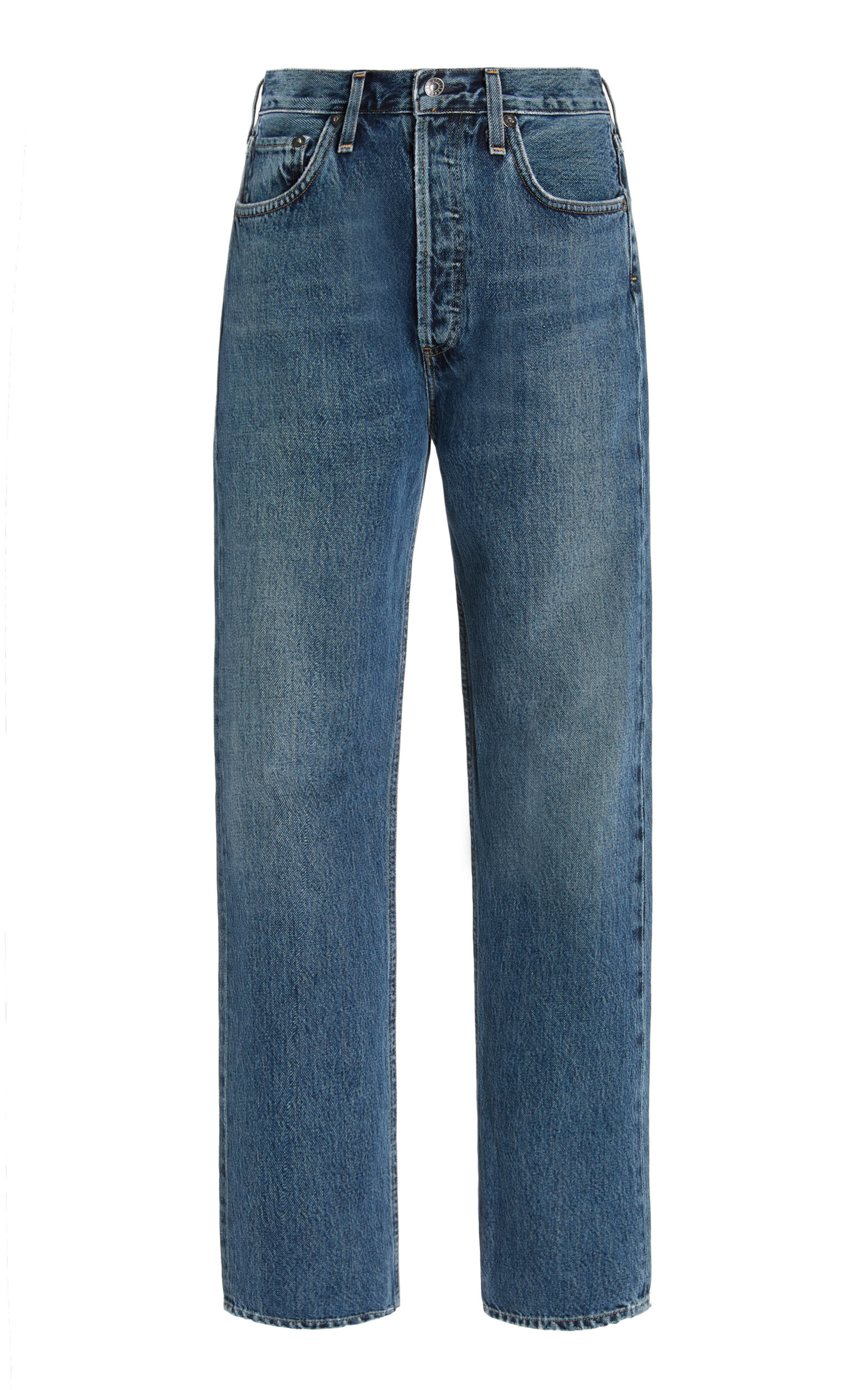 Agolde - 90s Pinch Waist Rigid High-Rise Straight-Leg Jeans - Dark Wash - 29 - Moda Operandi | Moda Operandi (Global)