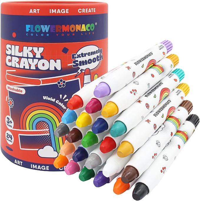 Lebze Washable Jumbo Crayons for Toddlers, 24 Colors Non Toxic Crayons Set, Large Baby Crayons Ki... | Amazon (US)