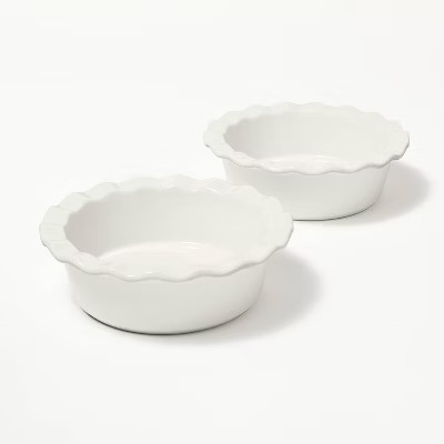 2pc Round Stoneware Mini Pie Dish Cream - Figmint™: Small Baking Dish, Pot Pie Dish, Figmint Ki... | Target