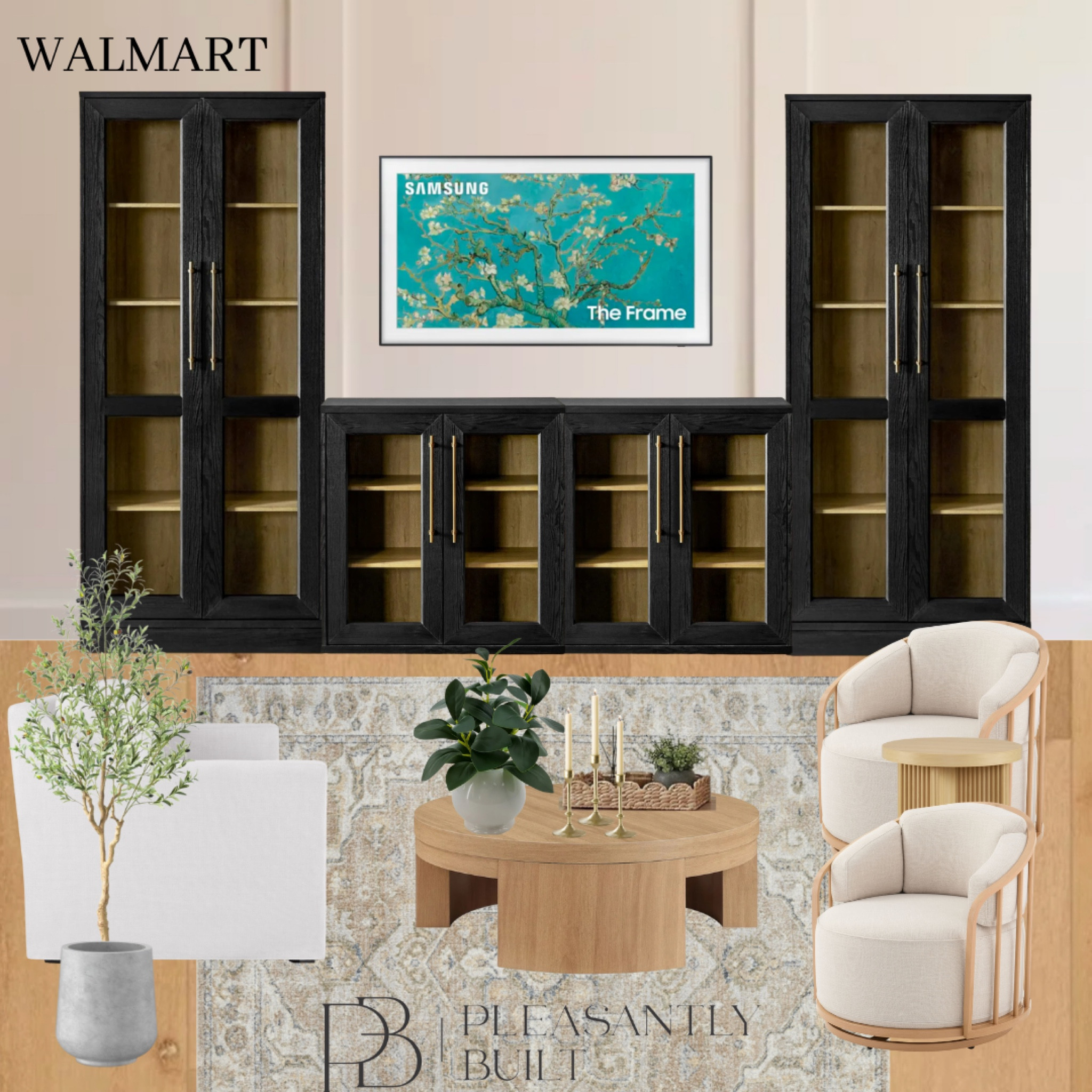 This living room setup is proof that you can create a stylish and cozy space without breaking the bank—all with Walmart finds! The black console with the vintage-style arched mirror adds some charm, while the soft ivory sofa and textured pillows make it super inviting. The patterned rug pulls everything together, and that green swivel chair? Such a fun pop of color! The black coffee table keeps it modern, and the greenery and simple decor pieces add just the right finishing touches. It’s the perfect mix of comfy and chic!

#walmart #livingroom #couch #accentchair #accent cabinet 

#LTKHome #LTKStyleTip #LTKSaleAlert