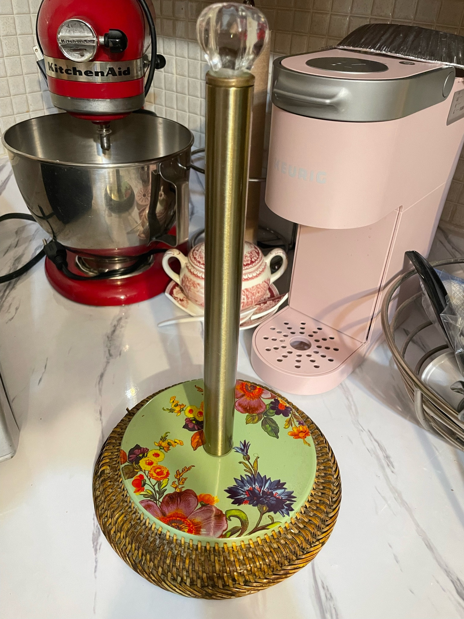 Cute kitchen essential. Make it stylish! This green Mackenzie & Childs Flower Market paper towel holder is out of stock but the white one is available

#LTKhome #LTKstyletip #LTKFind