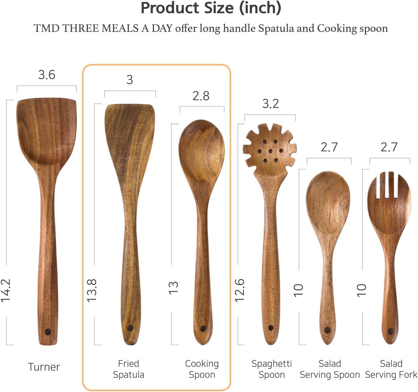 TMD Wooden Spoons for Cooking, Non Scratch Kitchen Utensils Set with Long Wooden Spoon and Spatul... | Amazon (US)