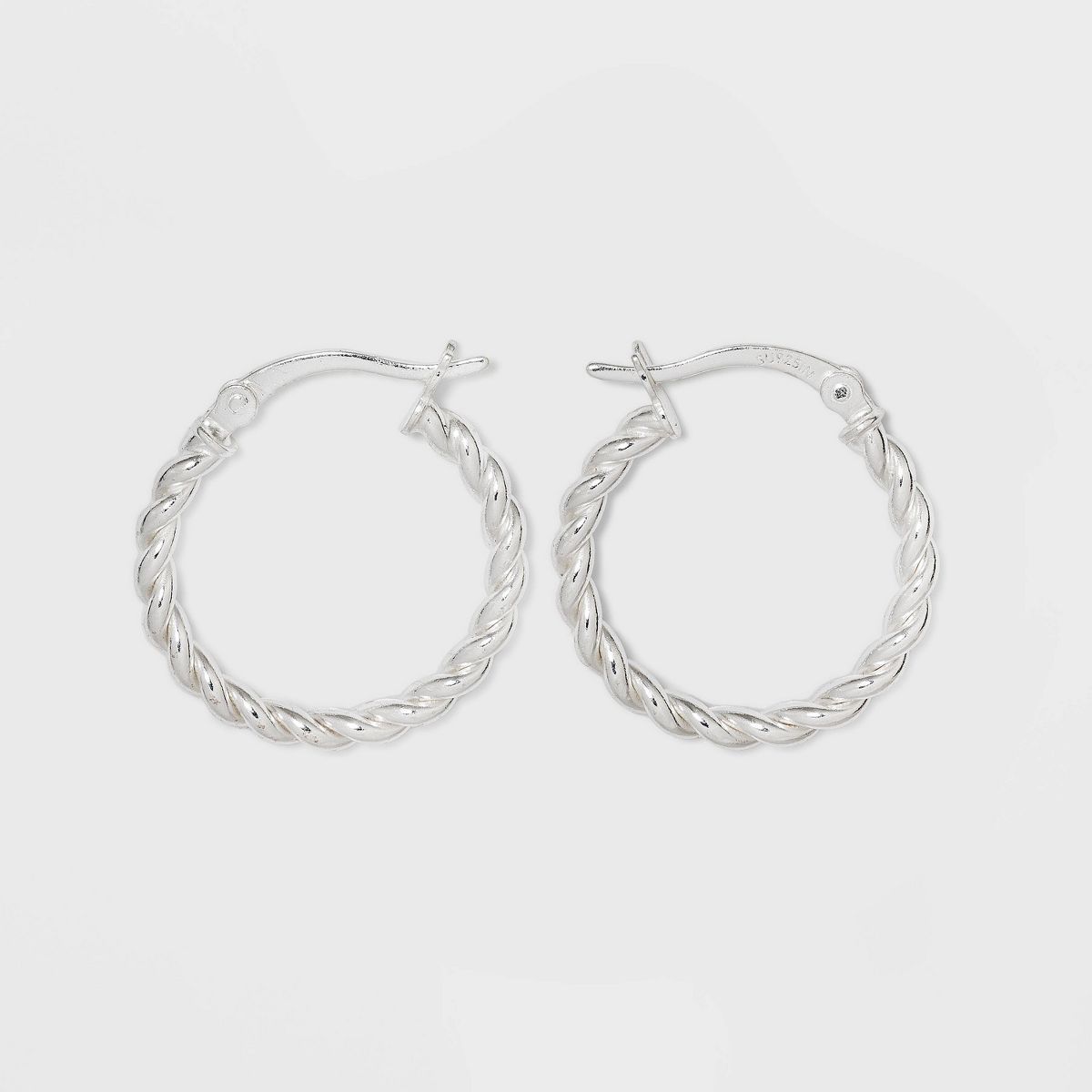 Sterling Silver Twist Hoop Earrings - A New Day™ Silver | Target