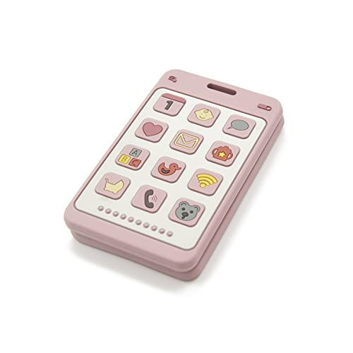 Soft Silicone Phone Shape Teether Boys Girls Baby Molar Teether Chew Toys, Teething Toy (Pink) | Amazon (US)