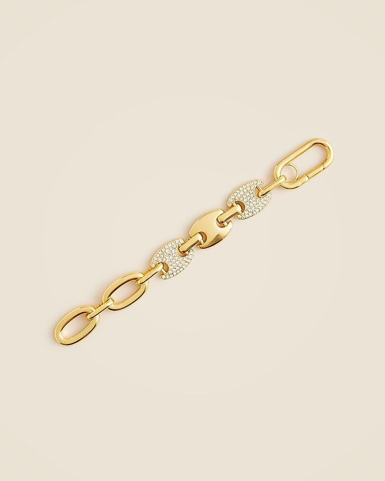 Pav&eacute; mixed-link bracelet | J. Crew US