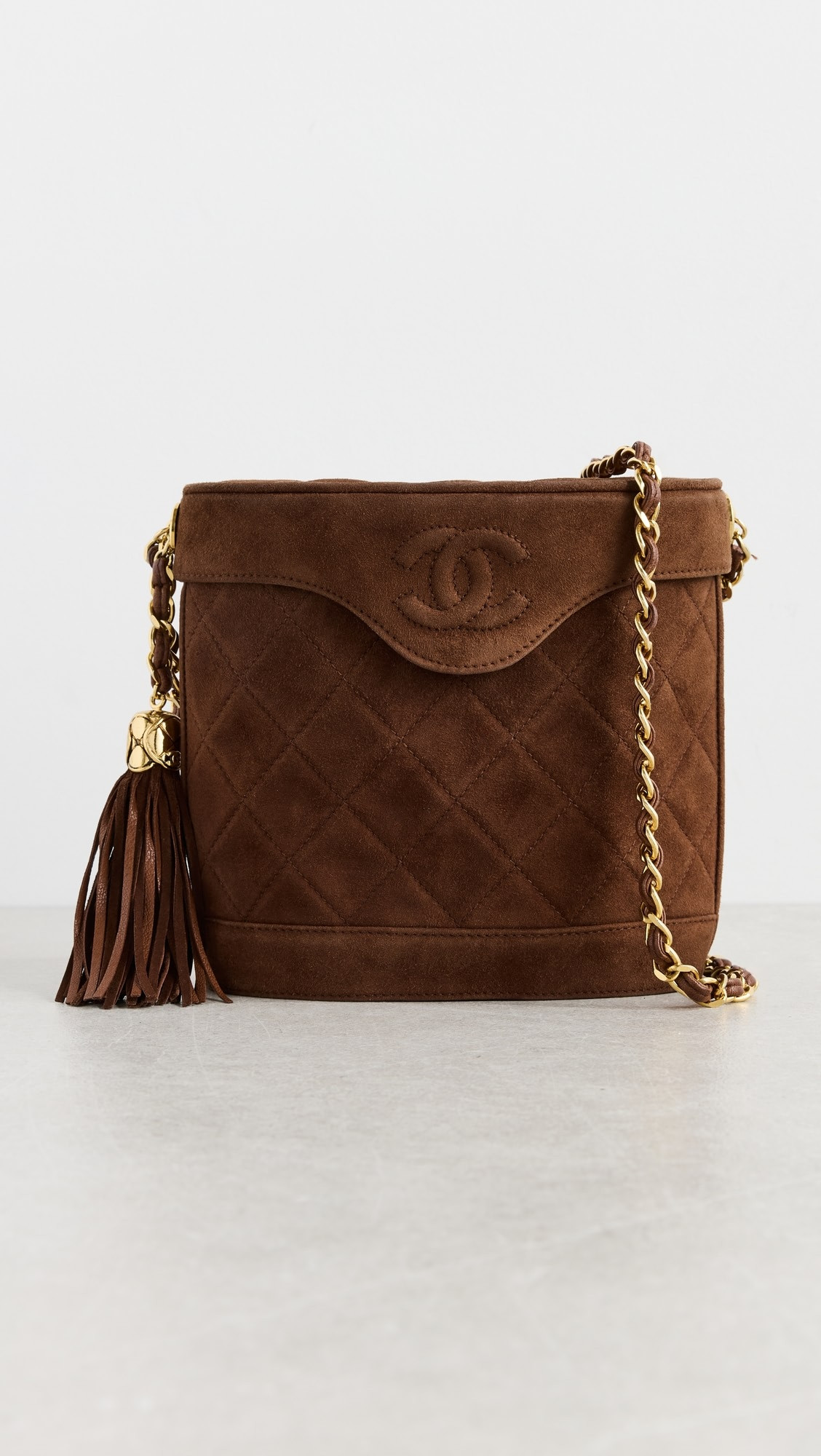 Chanel Brown Suede Binocular Medium Crossbody Bag | Shopbop