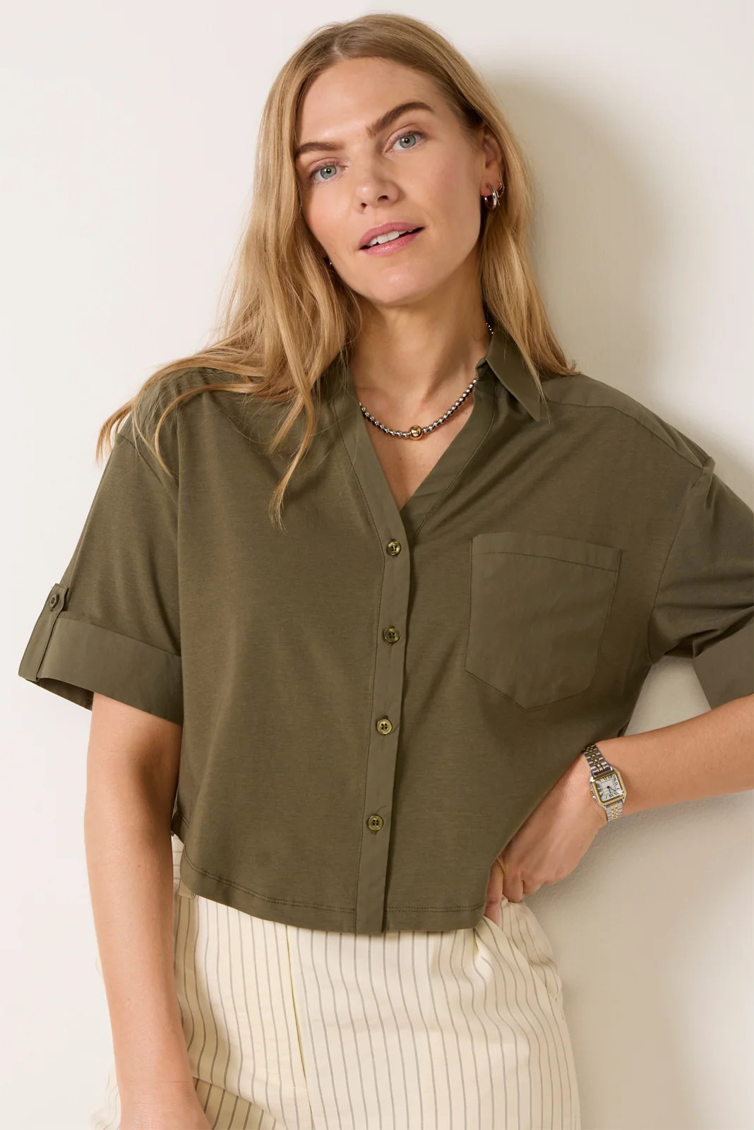Nelson Cropped Shirt | Evereve