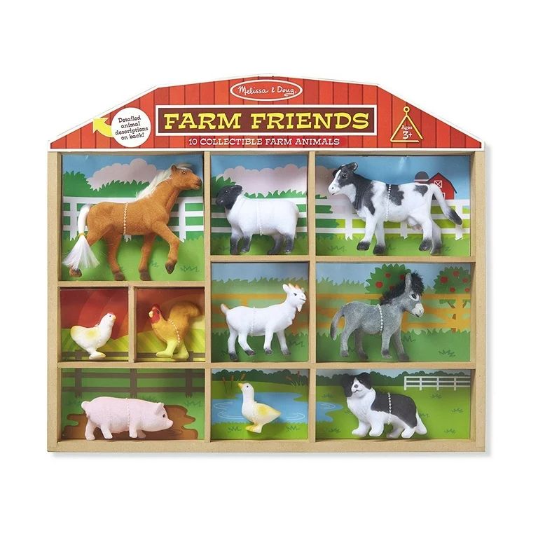 Melissa & Doug Farm Friends Collectible Toy Animal Figures (10 pcs) | Walmart (US)