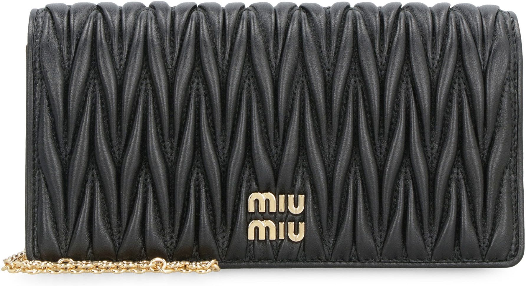QUILTED LEATHER WALLET ON CHAIN | LOZURI