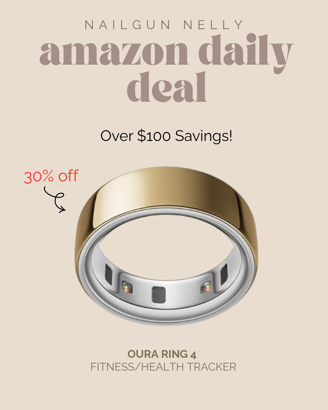 Amazon Deal of the Day! 

Oura Ring 4 - Health & Fitness Tracker 

 #LTKfitnessgoals #LTKActive #LTKSaleAlert
