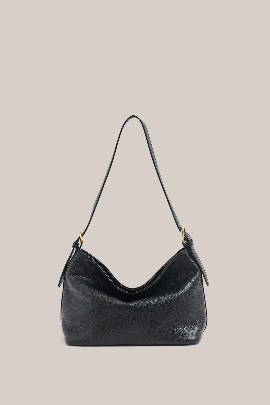 Eden Black Leather Shoulder Bag | VESTIRSI
