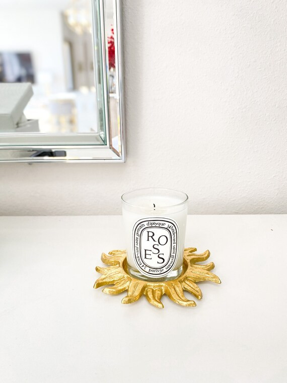 Gold Candle Holder, Gold Sun Shape Candle Holder, Gold Candle Tray | Etsy (US)