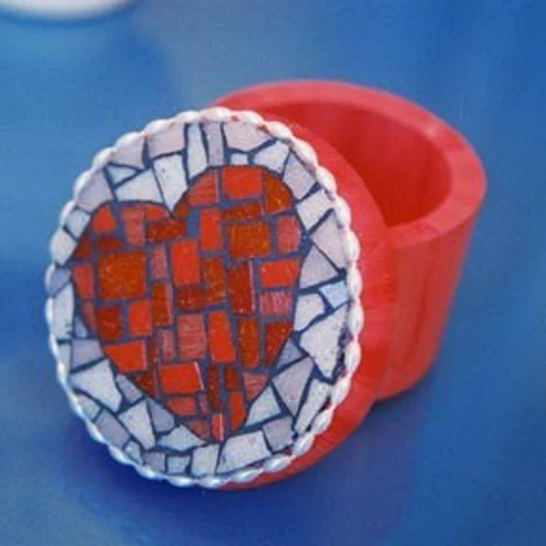 Heart and Soul Mosaic Box Red Pink Pearls Love Marriage Wedding Xo Valentines Day Galentines Day ... | Etsy (US)