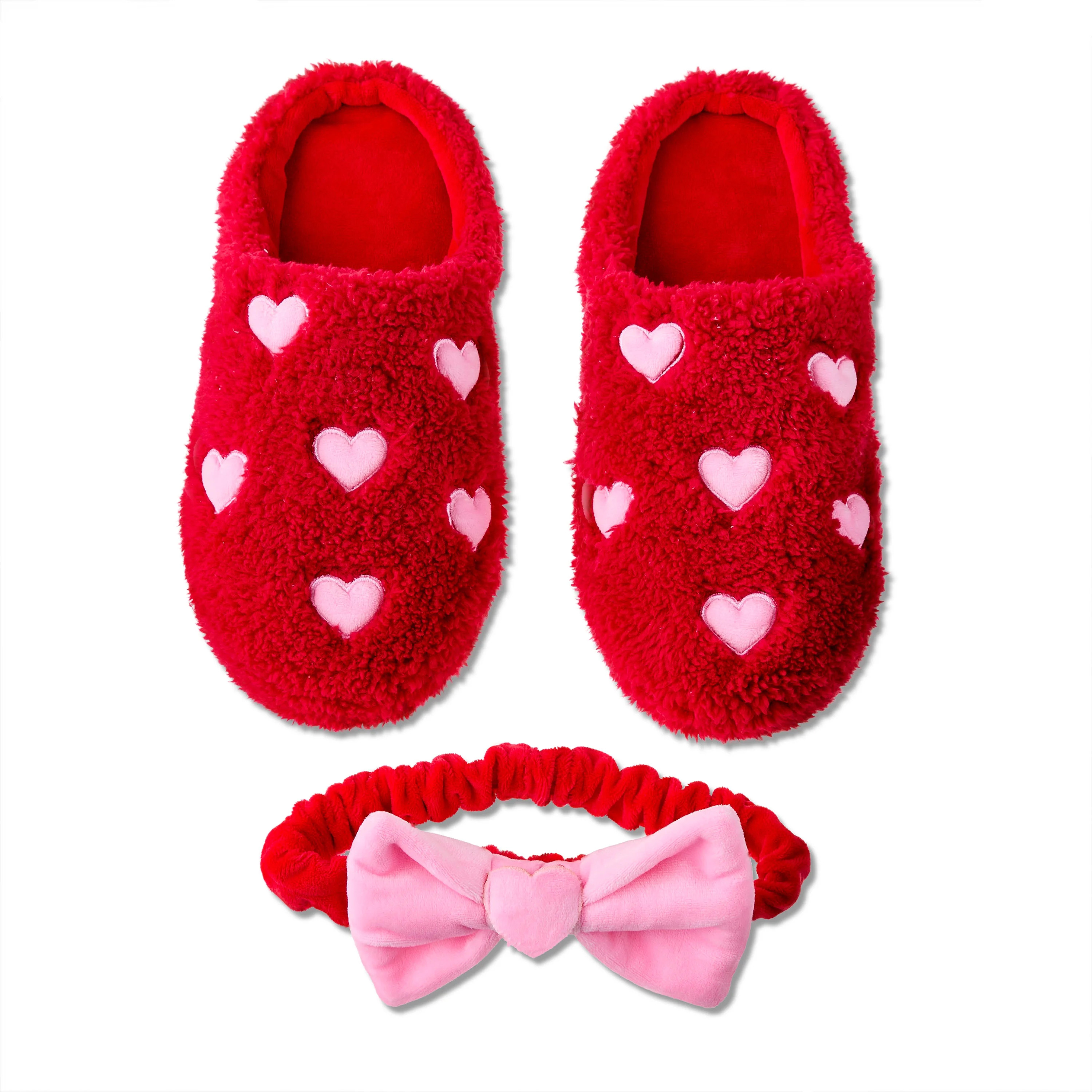 Slippers and Headband Set, Pink, Valentine's Day by Way To Celebrate | Walmart (US)
