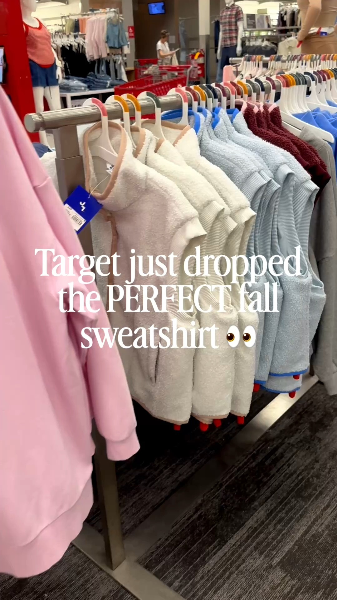 The sweatshirt of the season! These mockneck sweatshirts will fly off Target’s site. 
I like to size up! 
And the vests are SO nice!!