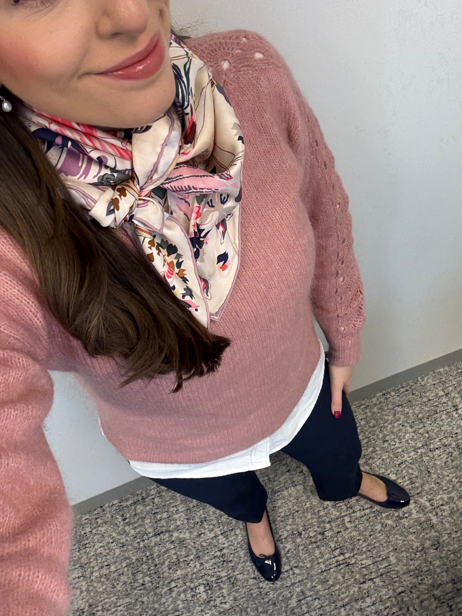 Office style, office outfit, business casual, business outfit, corporate style, corporate fashion, Sezane sweater, pink sweater, silk scarf, Hermes scarf, lawyer, attorney, winter workwear, winter work style, winter work outfit, corporate fashion, corporate style 

#LTKWorkwear #LTKValentine #LTKTall