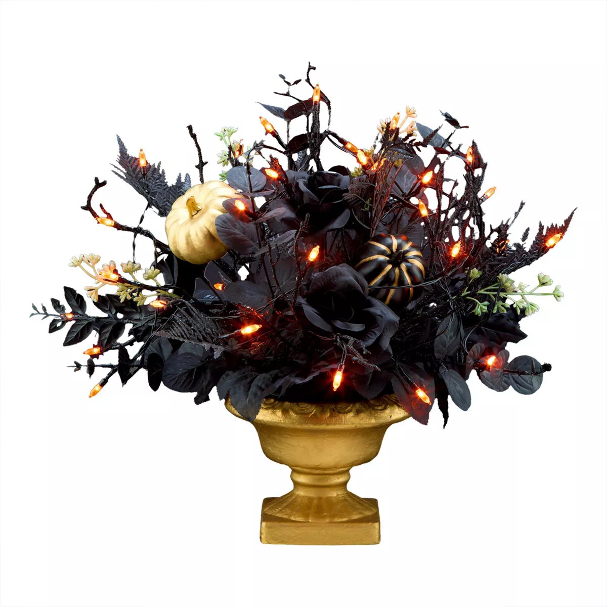 16" Prelit LED Chic Eek Black Halloween Centerpiece Orange Lights - National Tree Company | Target