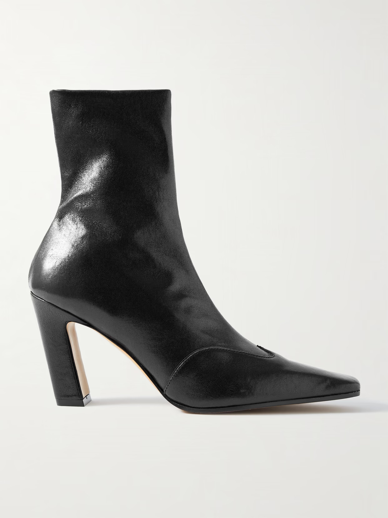 KHAITE - Nevada Leather Ankle Boots - Black | NET-A-PORTER (US)
