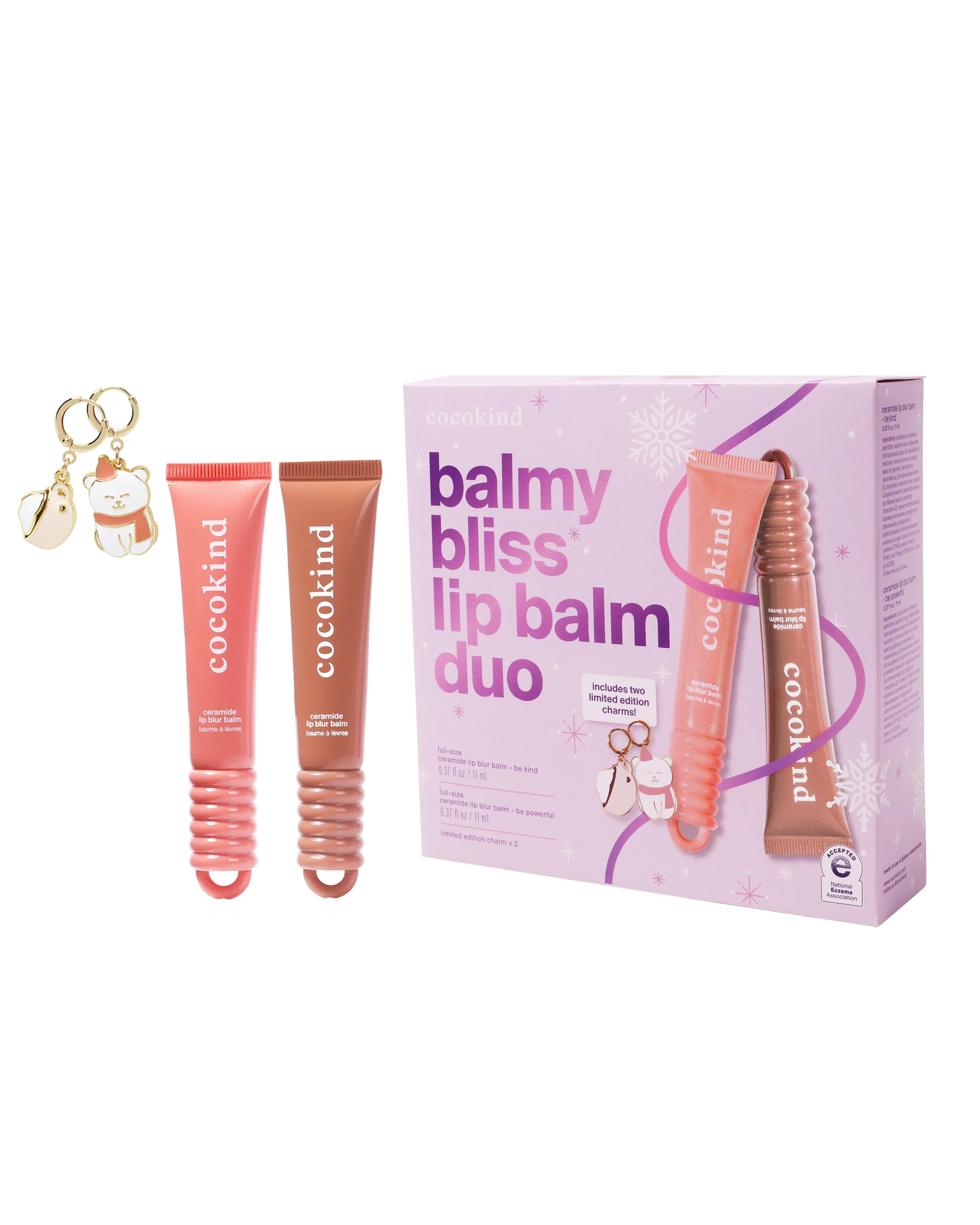 Balmy Bliss Lip Balm Duo Kit with 2 Charms | Cocokind