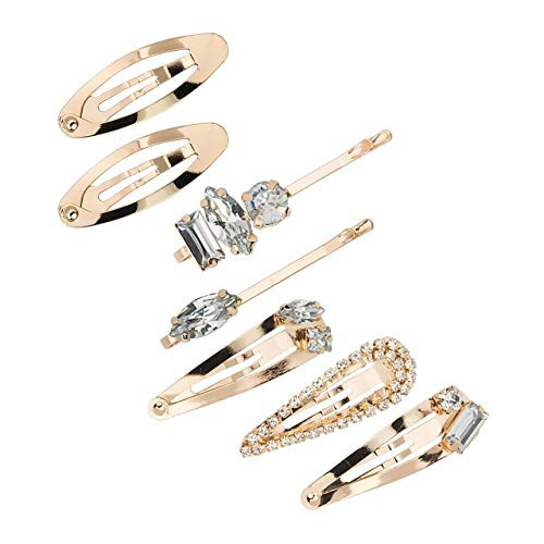Kitsch Micro Stackable Hair Clips for Women, Hair Barrettes for Women - 7pcs (Gold) | Amazon (US)