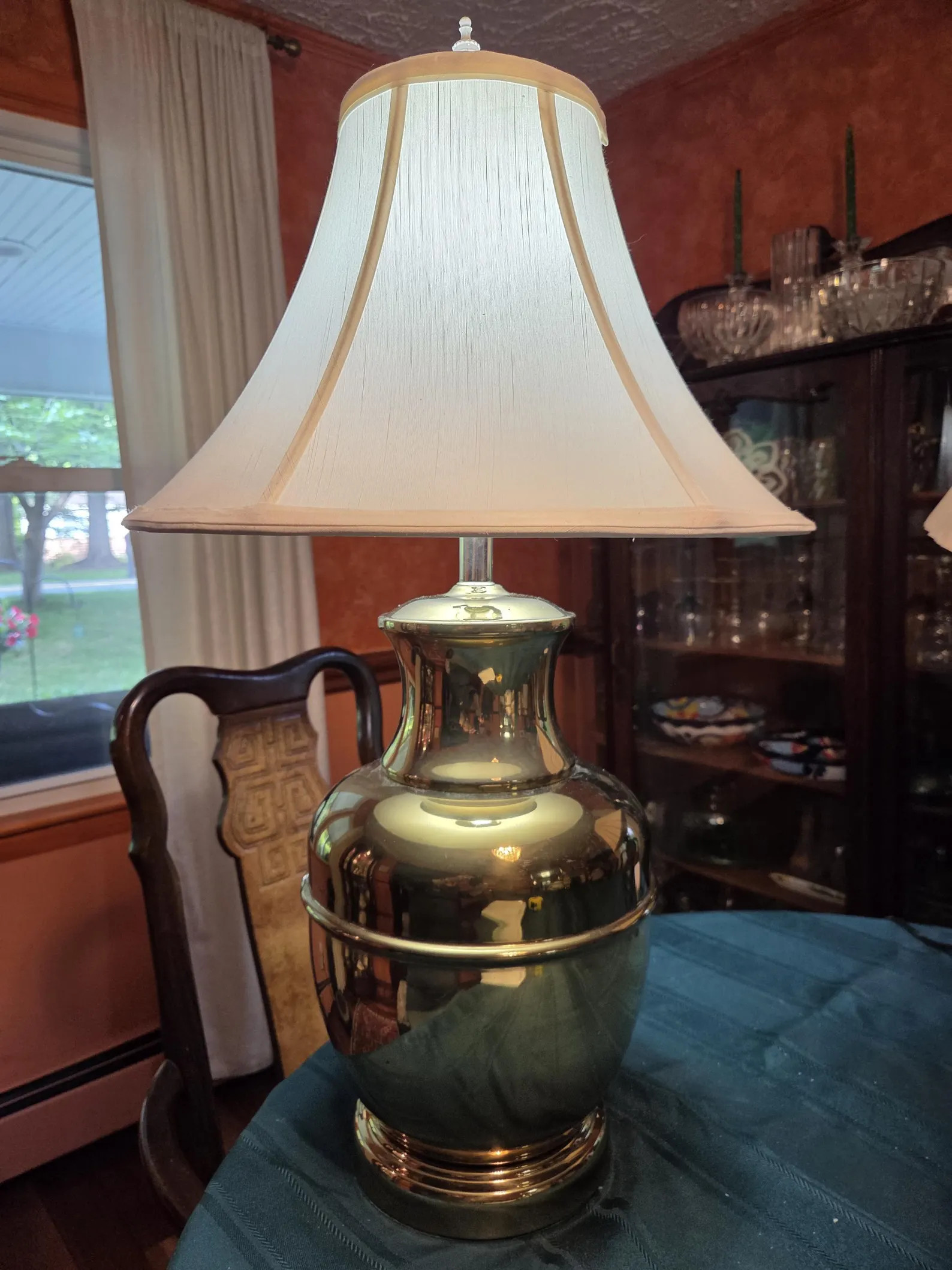 Brass Ginger Jar Lamp With Six-Sided Stiffel Lampshade | Etsy (Global)