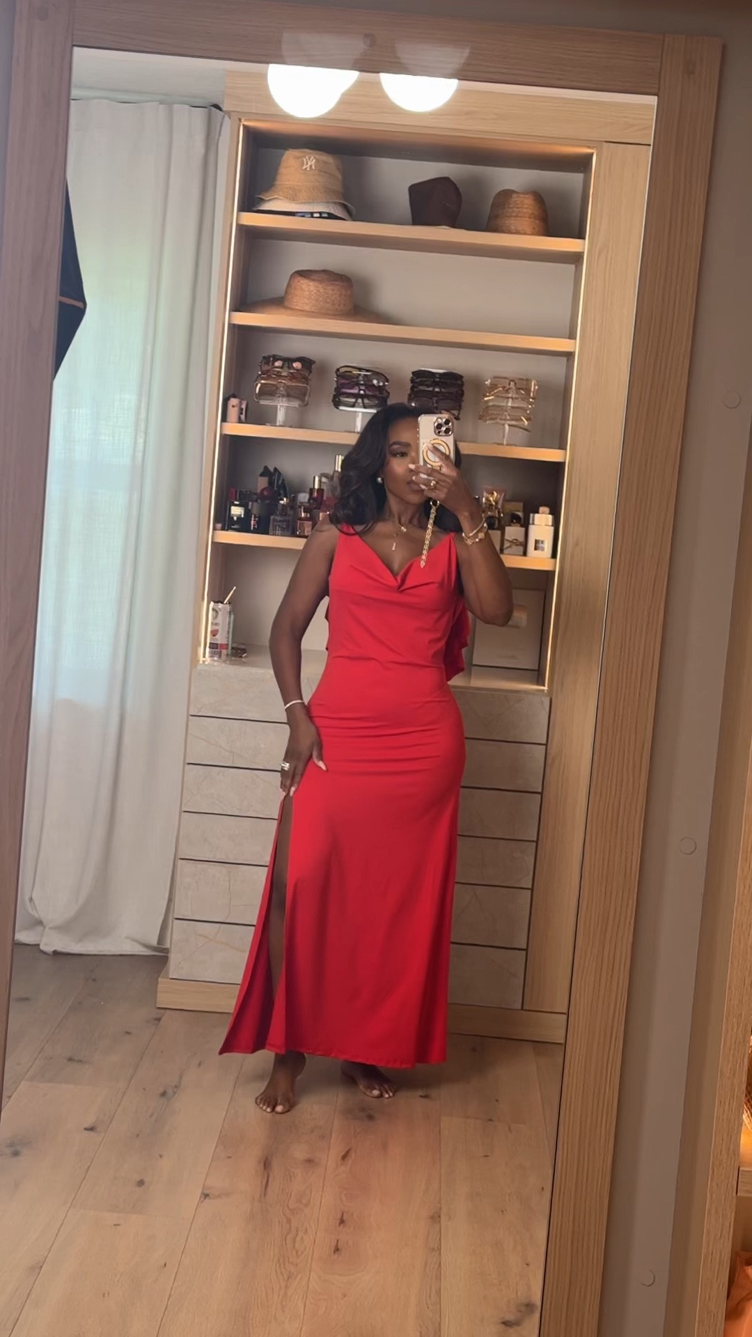 Hi Babes! ❤️✨

This dress is giving timeless elegance with the prettiest pop of color. The draped neckline, open-back detail, and silky fabric make it one of those pieces that instantly makes you feel confident the second you put it on.

Fit Details:
• Exact satin maxi dress
• True to size
• Draped neckline with an open back
• Lightweight fabric that moves beautifully
• Perfect statement piece for any special occasion

Where to wear:
• Wedding guest
• Vacation dinner
• Date night
• Summer events
• Birthday celebrations
• Holiday parties

Everything is linked below!

xx, Kira | IG: KirasFashionFinds

Measurements:
Kira: 5'4" | Size Small | 140 lbs