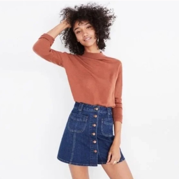 Madewell Patch Pocket Button Up Denim Skirt Size 14 | Poshmark