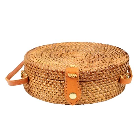 Round Rattan Bag, Indonesian bag, woven bag, basket bag, Bali bag, Crossbody Straw Boho Bag, purse f | Etsy (US)