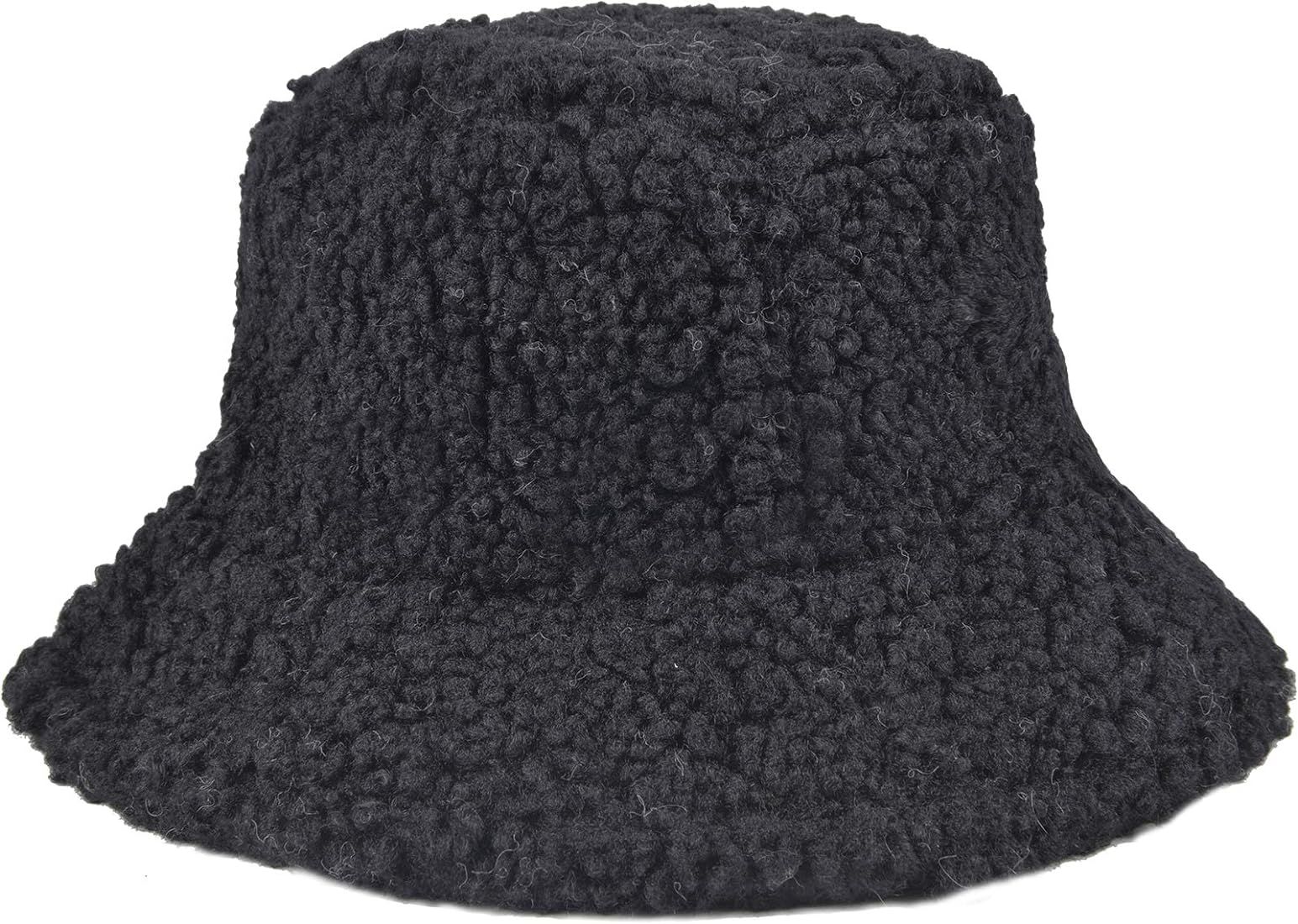 ChezAbbey Bucket Hat Women's Faux Fur Hat Girls' Teddy Style Winter Hat Fisherman Hat Warm Windproof | Amazon (US)