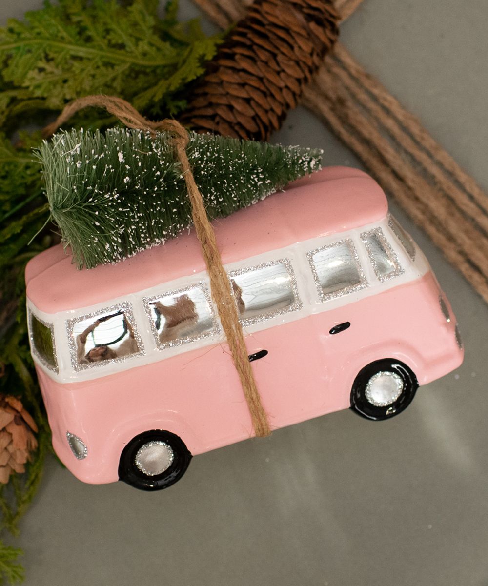 Ragon House Ornaments - Pink & White Christmas Tree Van Ornament | Zulily
