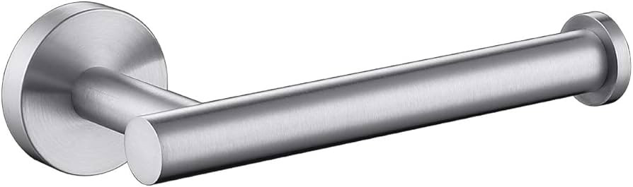 TASTOS Brushed Nickel Toilet Paper Holder SUS304 Stainless Steel, Modern Round Tissue Roll Holder... | Amazon (US)