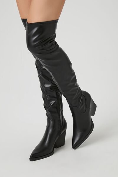 Faux Leather Over-the-Knee Boots | Forever 21 (US)