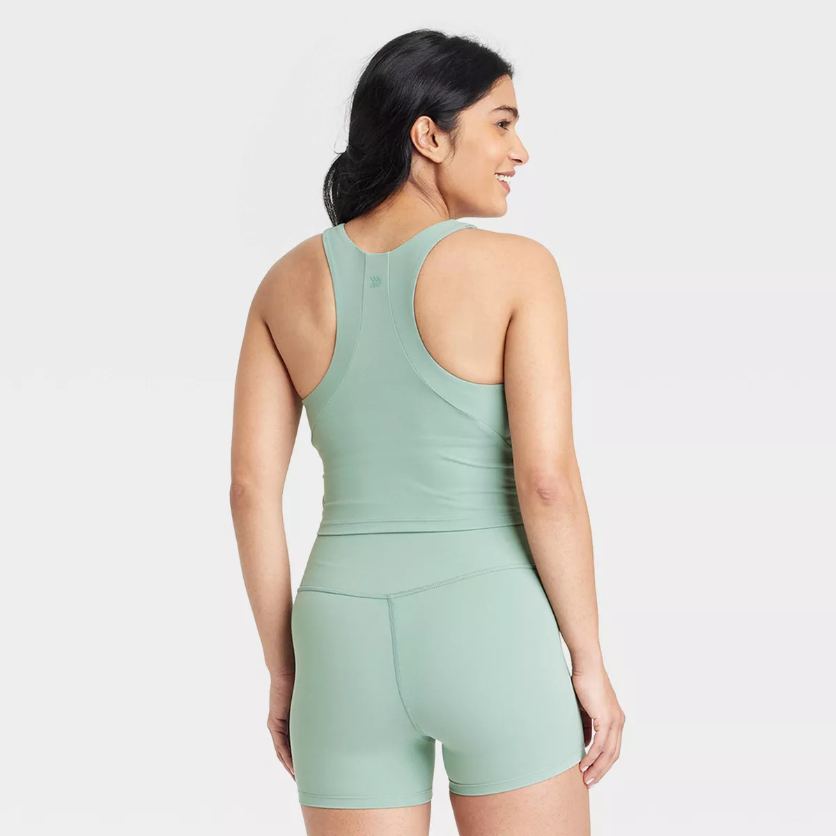 Women's Everyday Soft High Neck Cropped Support Tank Top - All In Motion™ Sage Green XS | Target