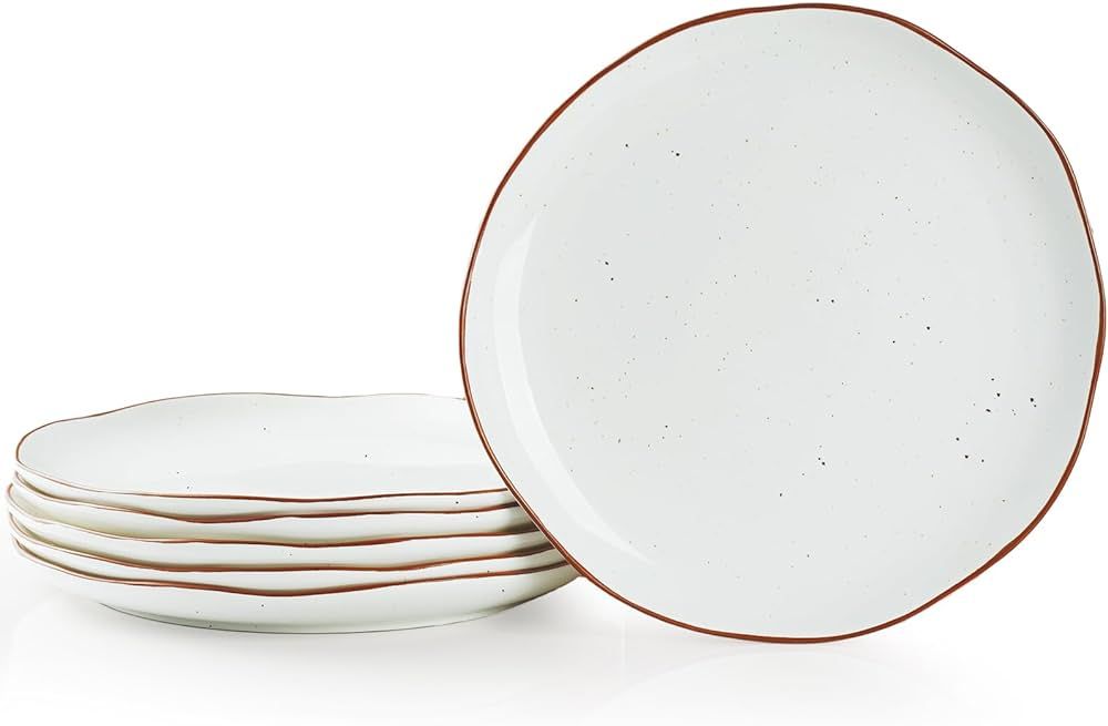 getstar 10.5” Ceramic Dinner Plates Set of 6, Microwave & Dishwasher Safe, Salad Pasta Dinner P... | Amazon (US)
