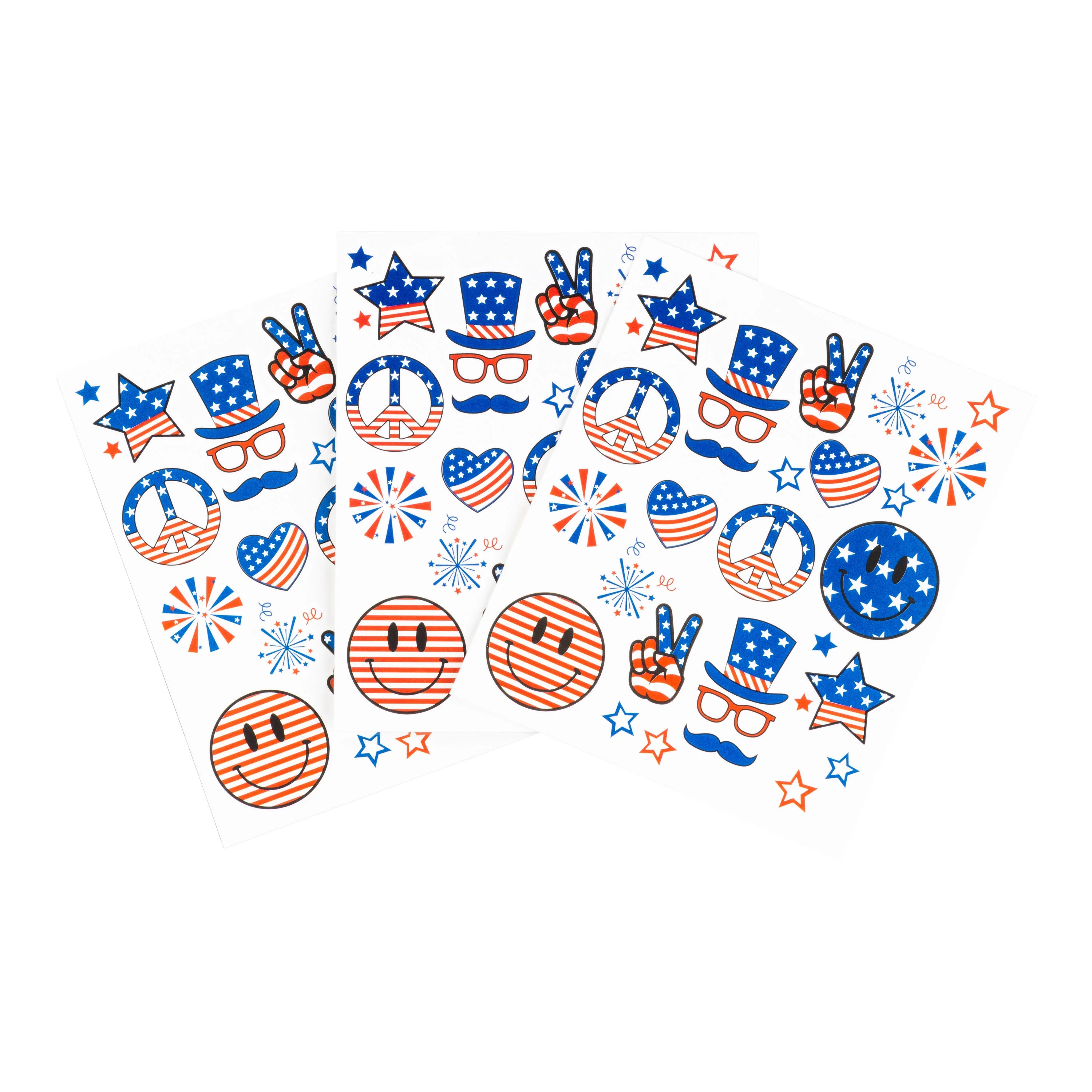 Way to Celebrate Patriotic 54PC Temporary Tattoos - Walmart.com | Walmart (US)