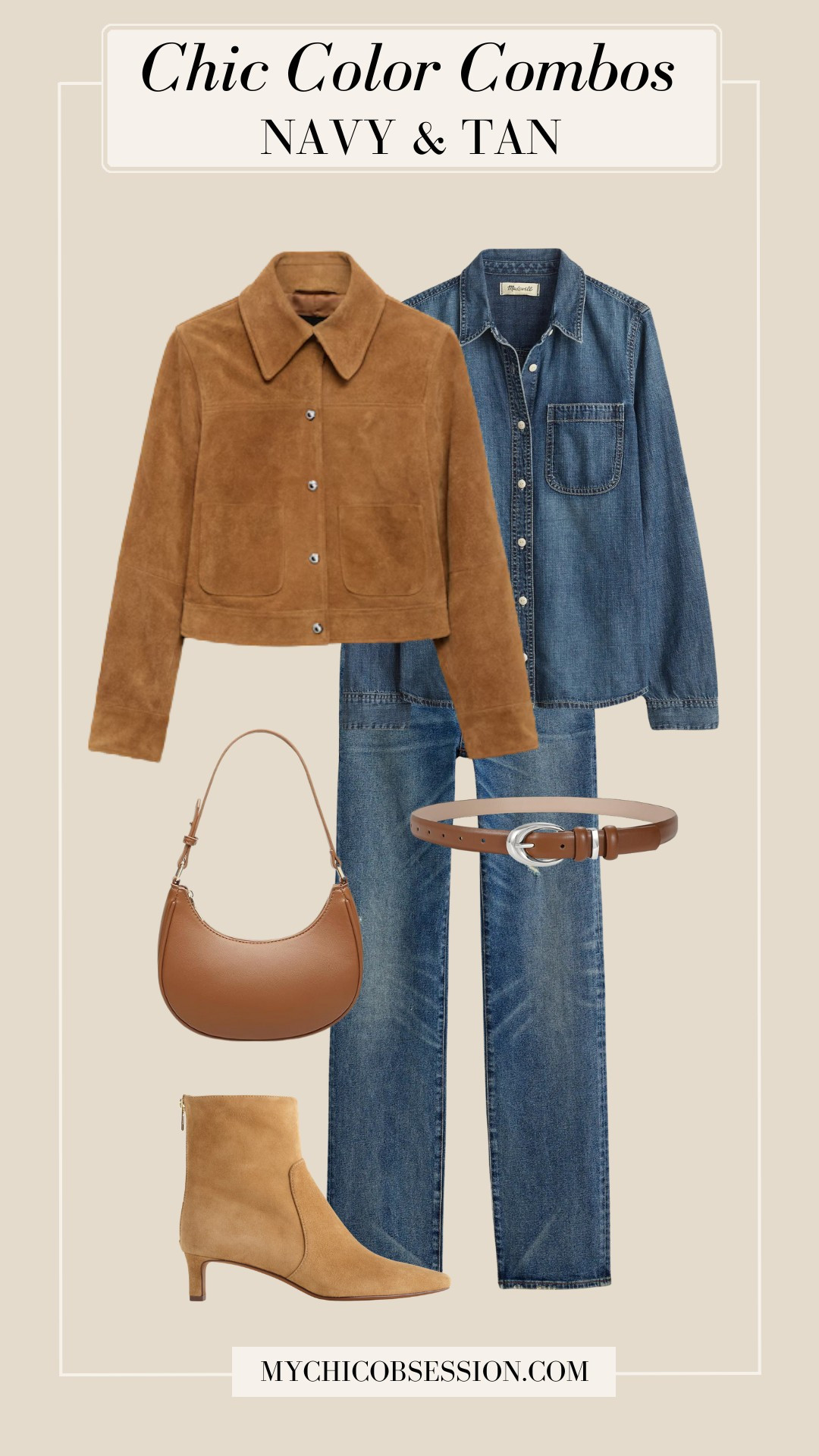 Love the Western aesthetic for spring? Try styling a blue and tan look with suede pieces and classic denim. First, start with a denim on denim look with jeans and a button-down. Next, add a suede jacket on top for texture and interest. Complete your look with short suede boots, a leather belt, and a leather shoulder bag. 

 #LTKSeasonal #LTKStyleTip #LTKShoeCrush