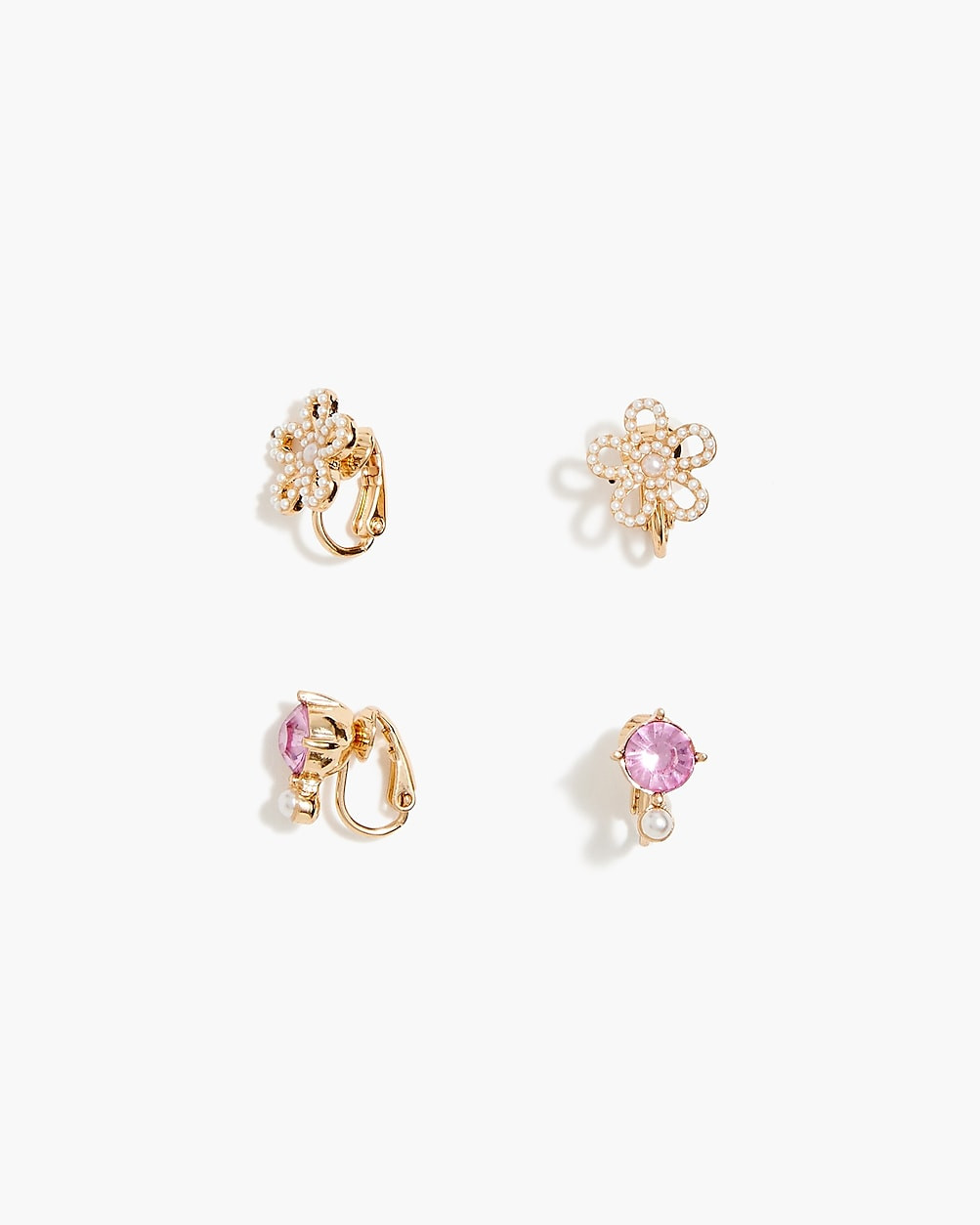Girls' floral clip-on earrings two-pack | J.Crew Factory