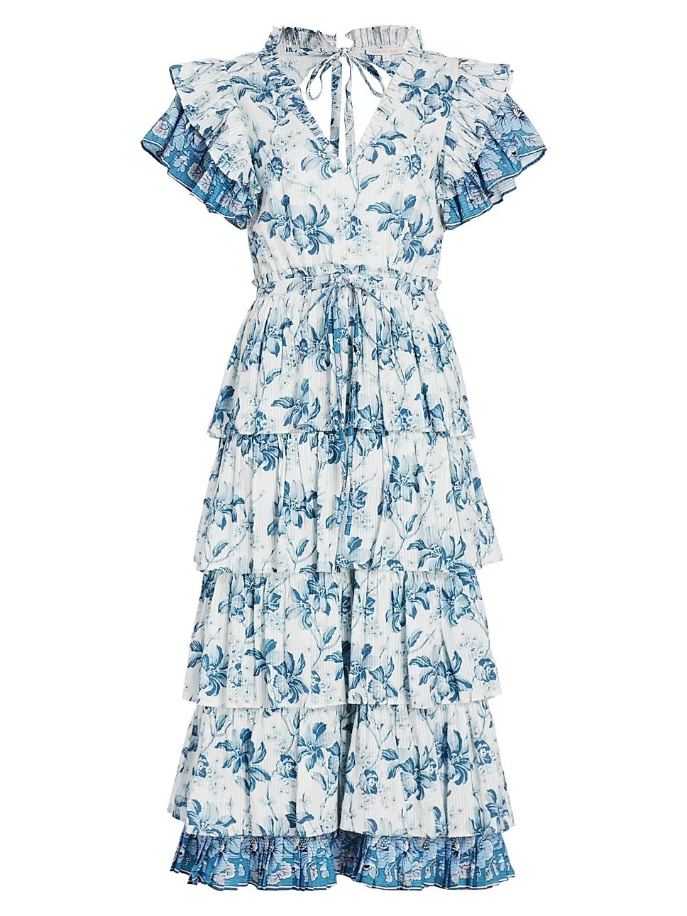 Lucia Tiered Open-Back Midi-Dress | Saks Fifth Avenue