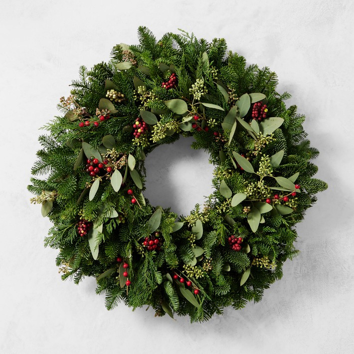 Cedar Berry Eucalyptus Live Wreath &amp; Garland | Williams-Sonoma